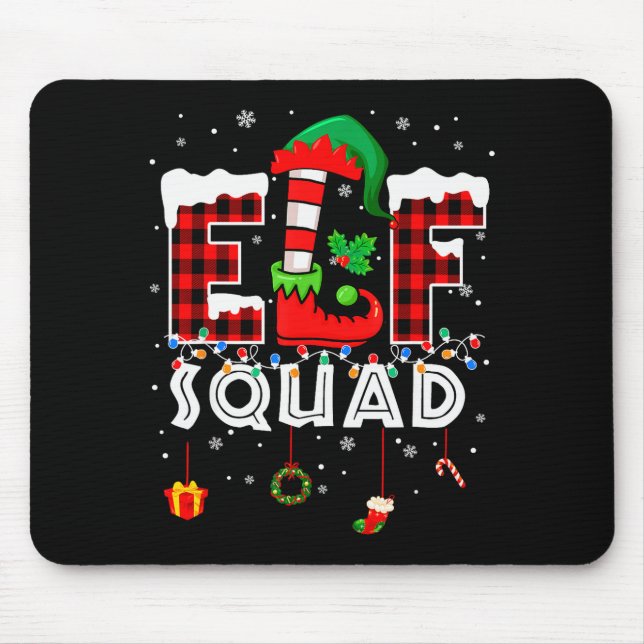 Funny Elf Squad Christmas Family Matching Pajamas  Musmatta (Framsidan)