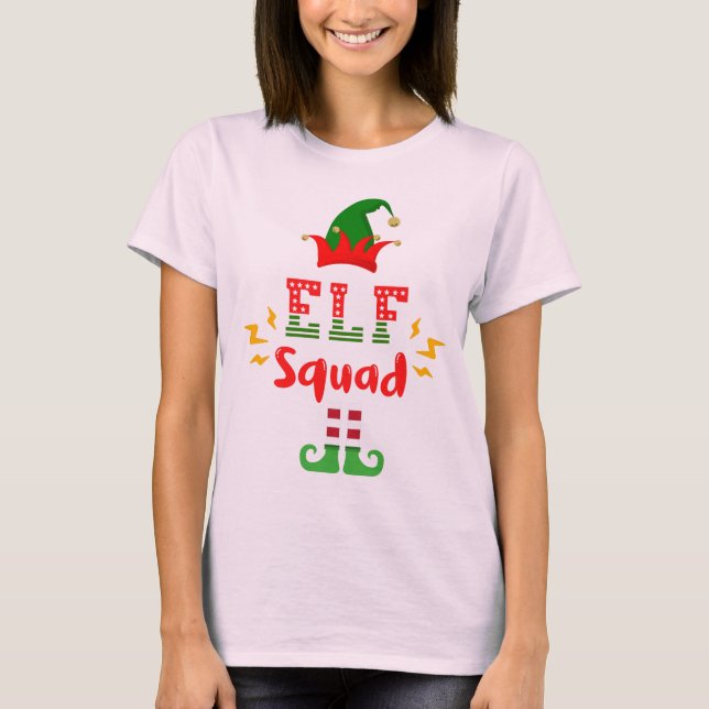 FUNNY ELF SQUAD - CHRISTMAS ROLIGT T-Shirt (Framsida)