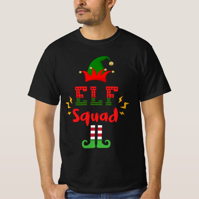 FUNNY ELF SQUAD - CHRISTMAS ROLIGT T-Shirt (Framsida)