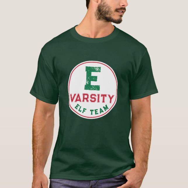 Funny Elf Team jul T Shirt (Framsida)
