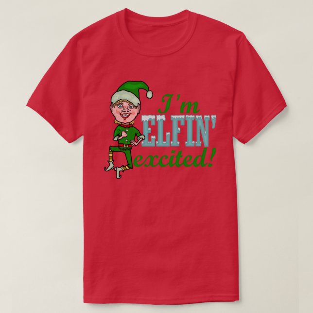 Funny Elfin Exced jul T-shirt (Design framsida)