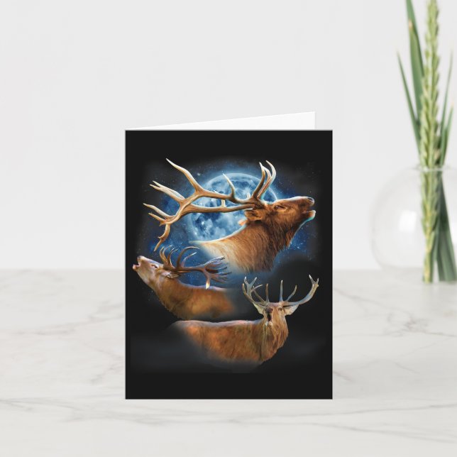 Funny Elk Hunting Shirt - Elk Shirt Elk Howling at Kort (Framsida)