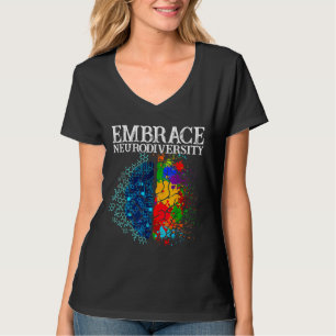 Funny Embrace Neurodiversity Brain Adhd Autism Awa T Shirt