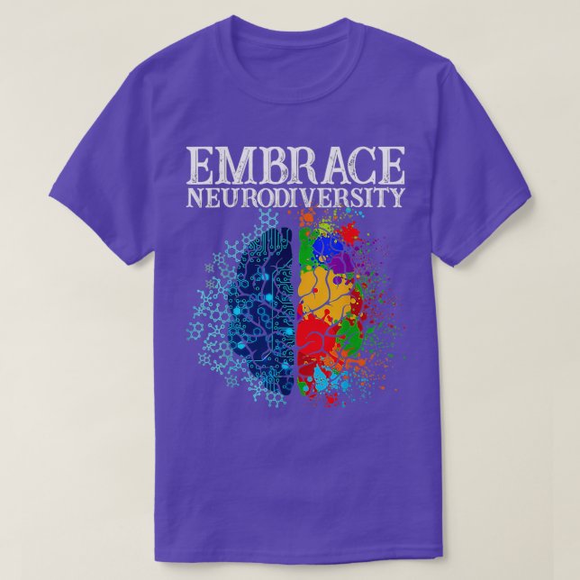 Funny Embrace Neurodiversity Brain ADHD Autism Awa T Shirt (Design framsida)