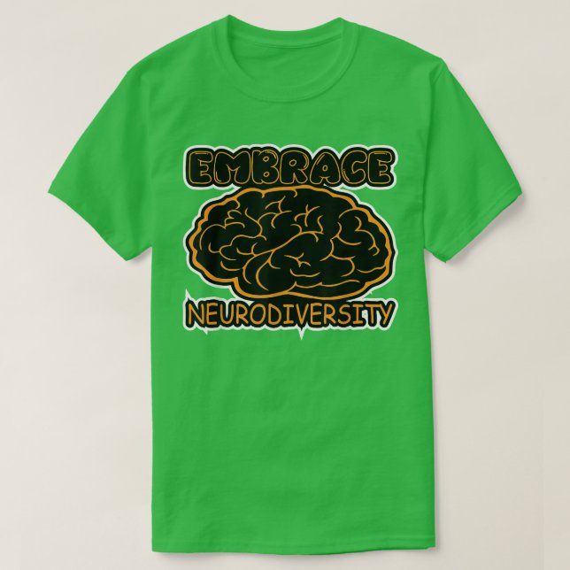 Funny Embrace Neurodiversity Brain ADHD Autism Awa T Shirt (Design framsida)