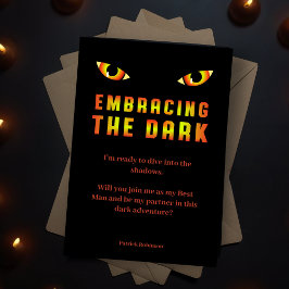 Funny Embracing the Dark Fiery Eyes Best Man Inbjudningar