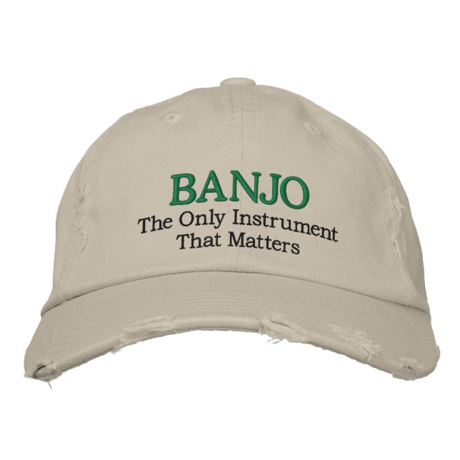 Funny Embroized Banjo Music Hat Broderad Keps (Framsida)