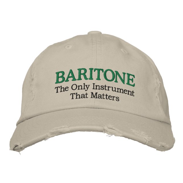 Funny Embroized Baritone Music Hat Broderad Keps (Framsida)