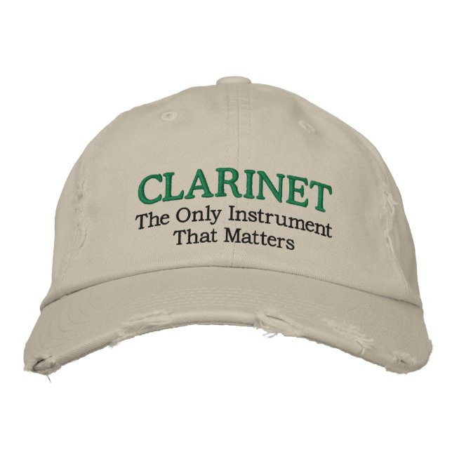 Funny Embroized Clarinet Music Hat Broderad Keps (Framsida)