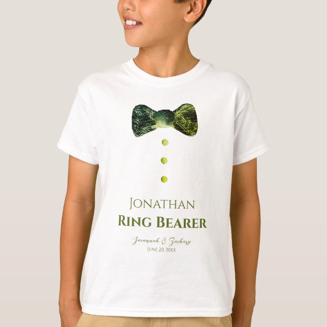 Funny emerald grönt Groomsman Tie Bröllop T Shirt (Framsida)