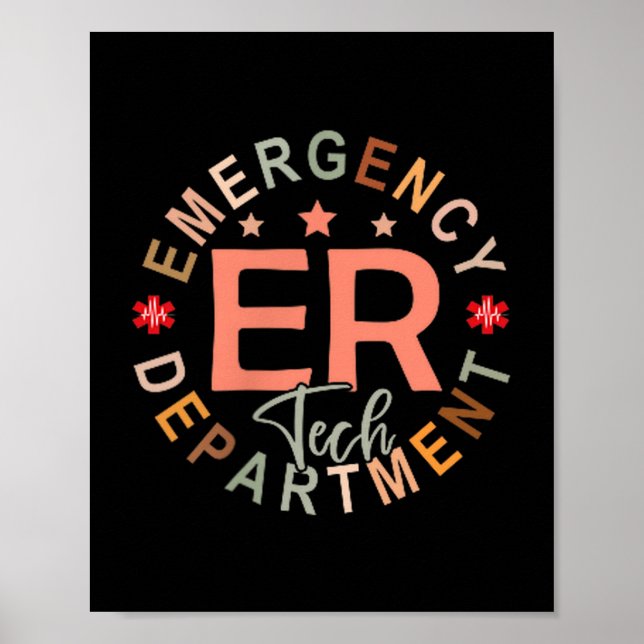 Funny Emergency Department Tech Emergency Room Tec Poster (Framsidan)