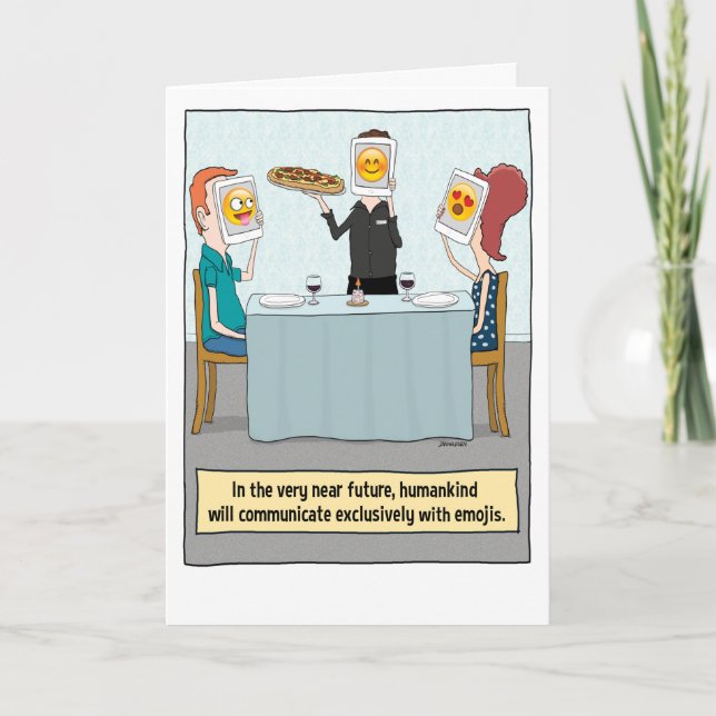 Funny Emoji Ansikte Birthday Kort (Framsida)