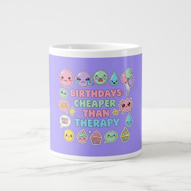 Funny Emoji Birthday Quote Graphic Jumbo Mugg (Framsidan)