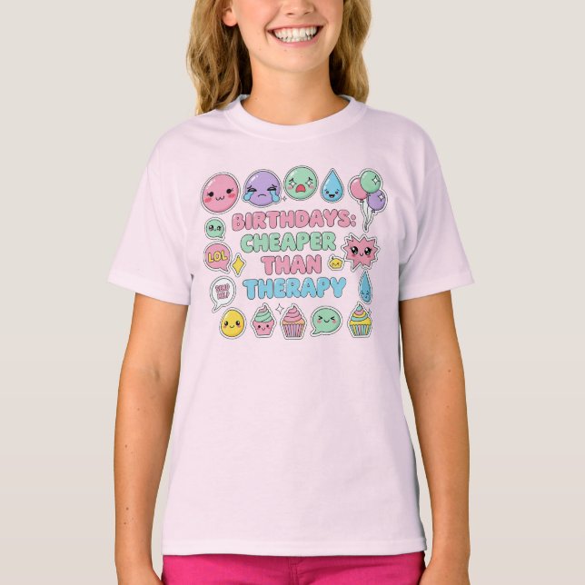 Funny Emoji Birthday Quote Graphic T Shirt (Framsida)