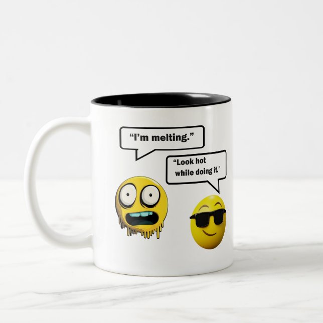 Funny Emoji Coffee Mugg (Vänster)