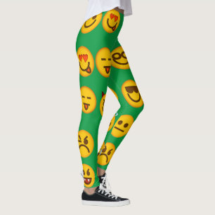 Funny Emoji leggings Leggering av Grönt för kute