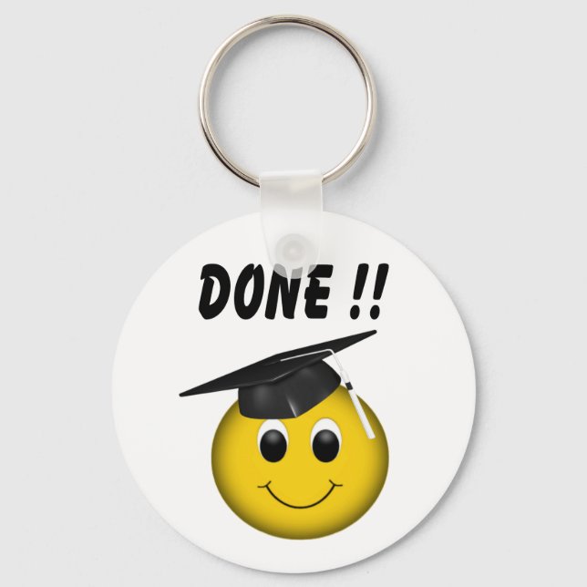 Funny Emoji "Ready" Studenten Nyckelring (Framsida)