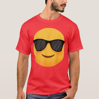 Funny Emoticon Cool Smiling Face with Sunglasses f T Shirt