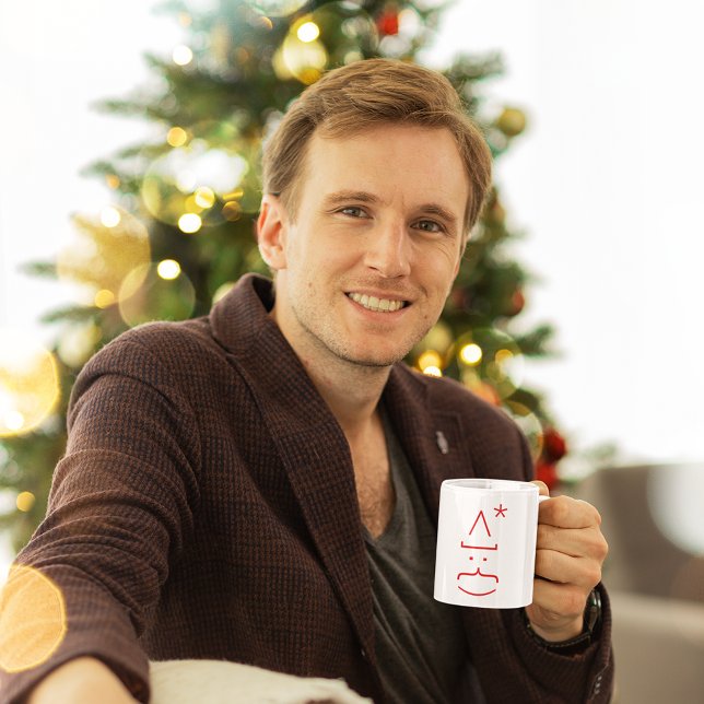 Funny Emoticon Santa Cute Geek Nerd Hett Cocoa Mjö Mugg (Funny Emoticon Santa Cute Geek Nerd Hot Cocoa Milk Mug)