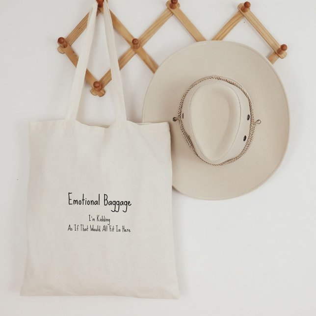 Funny Emotional Baggage Quote Bag. Tygkasse (Skapare uppladdad)