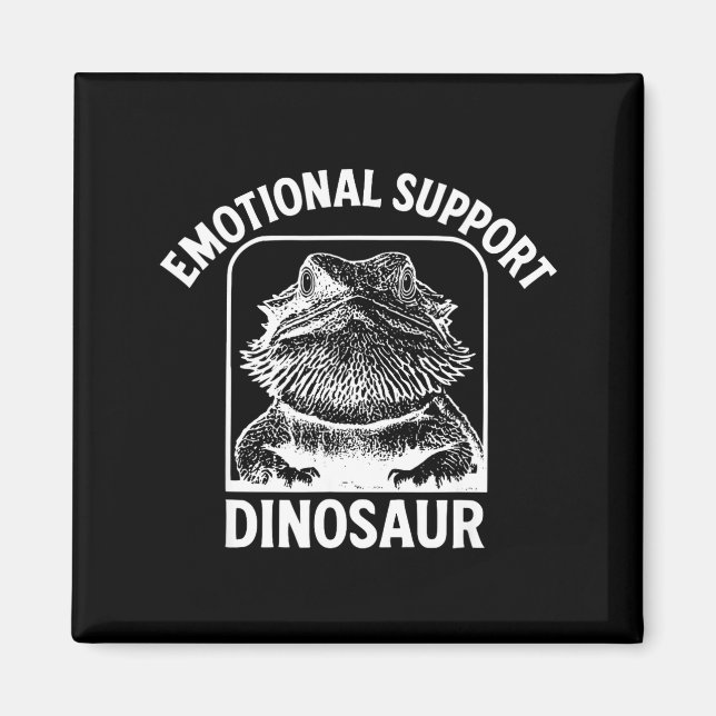 Funny Emotional Suprt Dinosaur  Magnet (Framsidan)