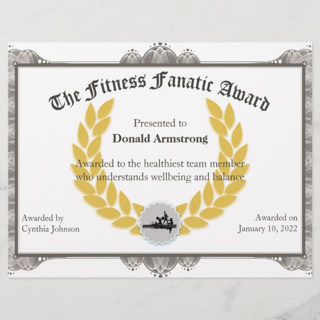 Funny Employee Award - Fitness Fanatic (Framsida)