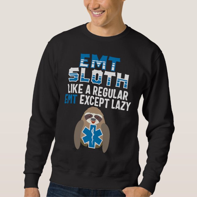 Funny Emt Sloth Lång Ärmad Tröja (Framsida)