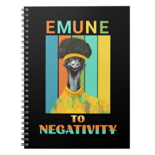 Funny Emu Bird Pun - Emune to Negtivity Anteckningsbok