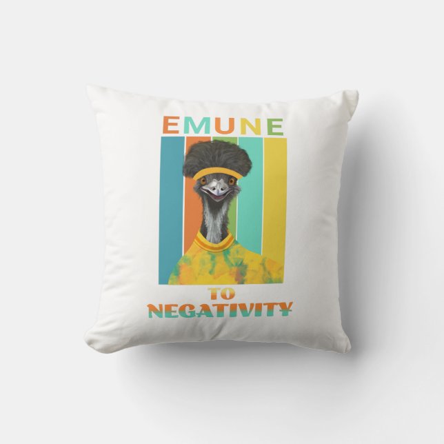 Funny Emu Pun - Emune to Negtivity Kudde (Framsida)