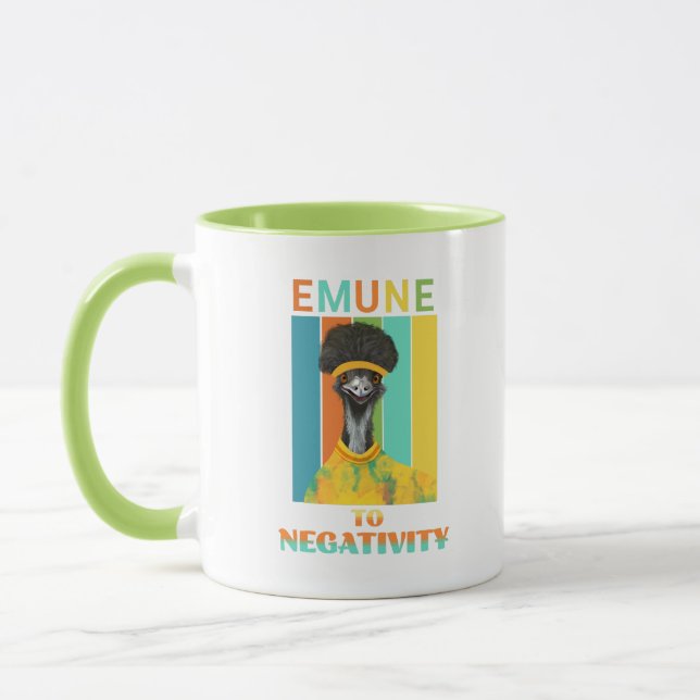 Funny Emu Pun - Emune to Negtivity Mugg (Vänster)