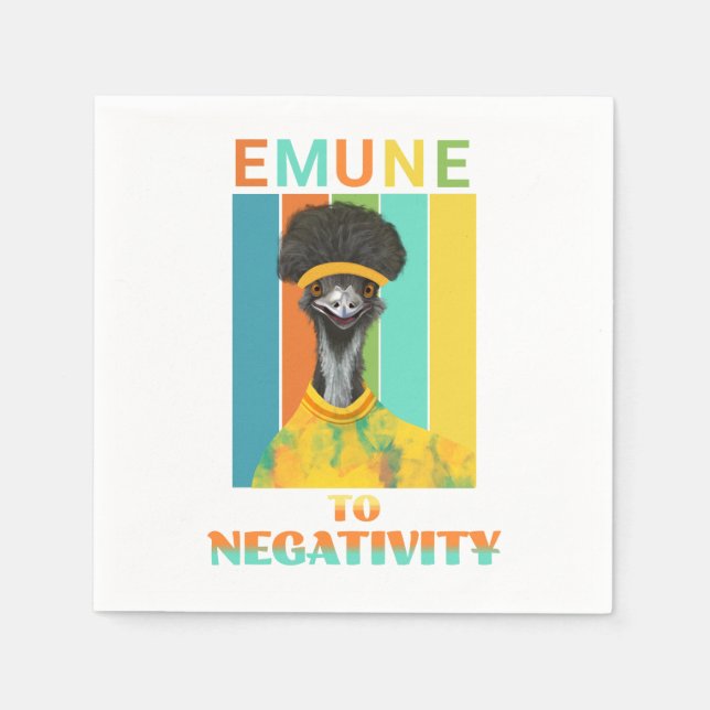 Funny Emu Pun - Emune to Negtivity Pappersservett (Framsidan)