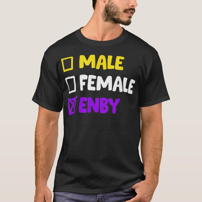 Funny Enby Nonbinary LGBTQ Transgender T Shirt (Framsida)