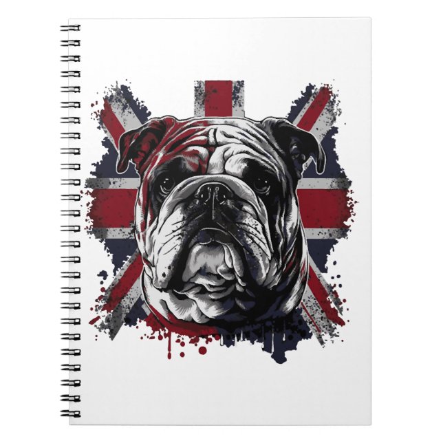 Funny engelsk bulldog anteckningsbok (Framsidan)