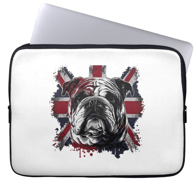 Funny engelsk bulldog laptop fodral (Framsidan)