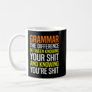 Funny engelsk lärare Grammar Police Sarcasm Kaffemugg