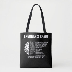 Funny Engineering Humor Brain Ingenjör Joke Tygkasse