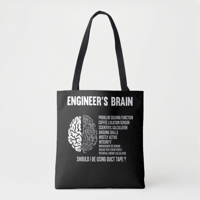 Funny Engineering Humor Brain Ingenjör Joke Tygkasse (Framsida)