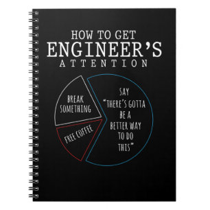 Funny Engineering Joke Coffee Ingenjör Humor Anteckningsbok