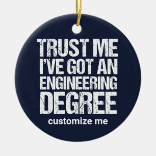 Funny Engineering Studenten Anpassningsbar Ingenj Julgransprydnad Keramik
