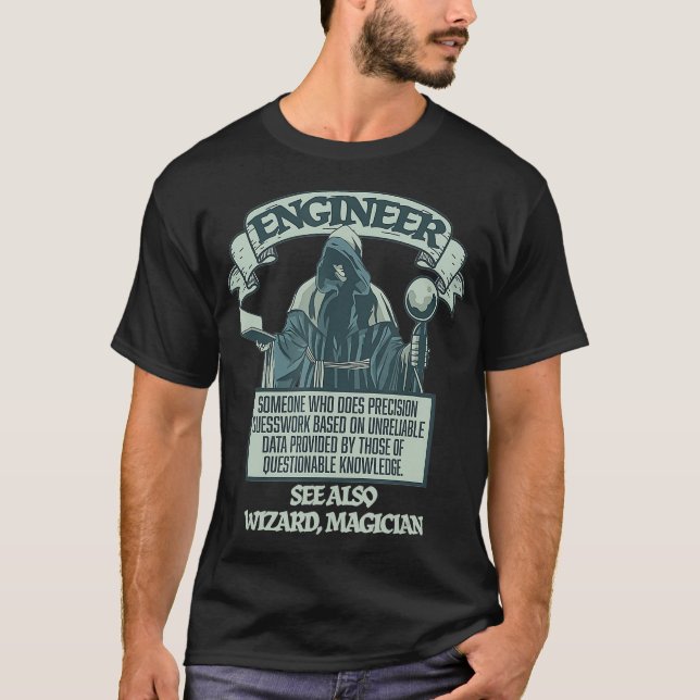Funny Engineering Wizard Magician  Engineer Defini T Shirt (Framsida)