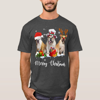 Funny English Bulldog Hund God jul Party Fa T Shirt