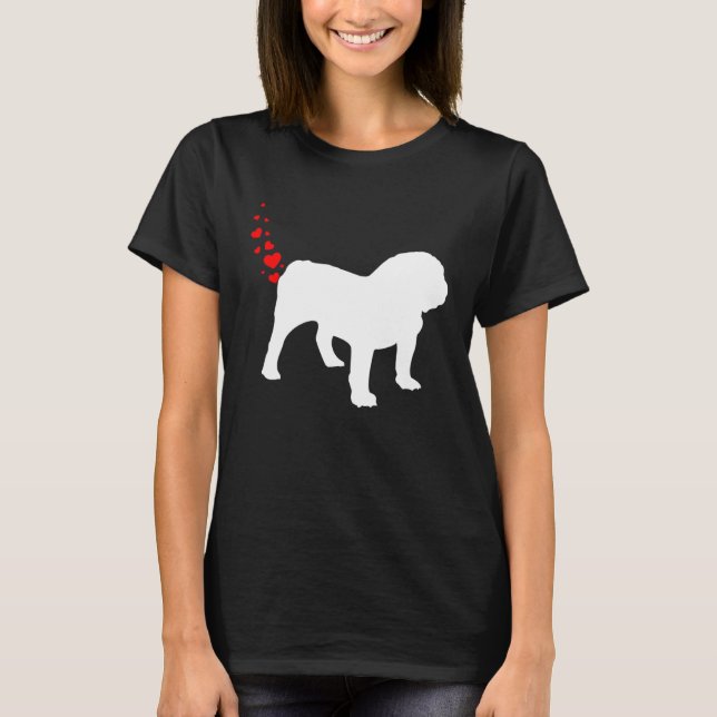 Funny English Bulldog Owner Valentines Day Heart F T Shirt (Framsida)