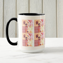 Funny English Bulldog Tiled Rosa Gult Mugg