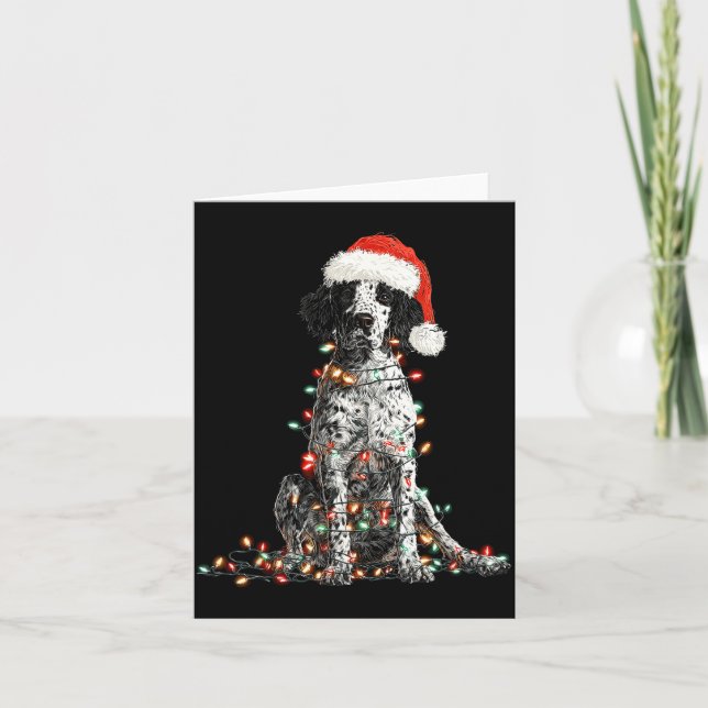 Funny English Setter Christmas Graphics Dog Lights Kort (Framsida)