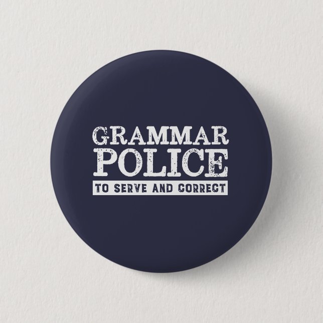 Funny English Teacher Grammar Police Knapp (Framsida)