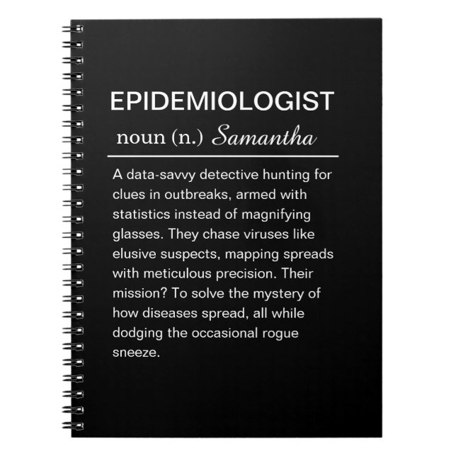 Funny Epidemiologist Definition Personalized Anteckningsbok (Framsidan)