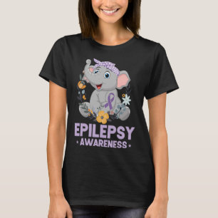 Funny Epilepsy Awareness Flower Elephant Ribbon 1 T Shirt