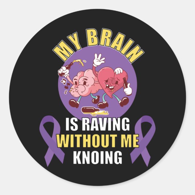 Funny Epilepsy Say Runt Klistermärke (Framsida)