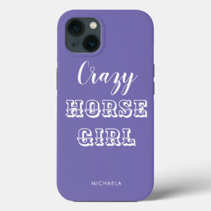 Funny Equestrian Lila Crazy Horse Girl Namn