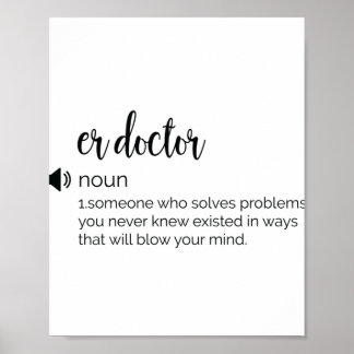 Funny ER Doktor-definition Poster